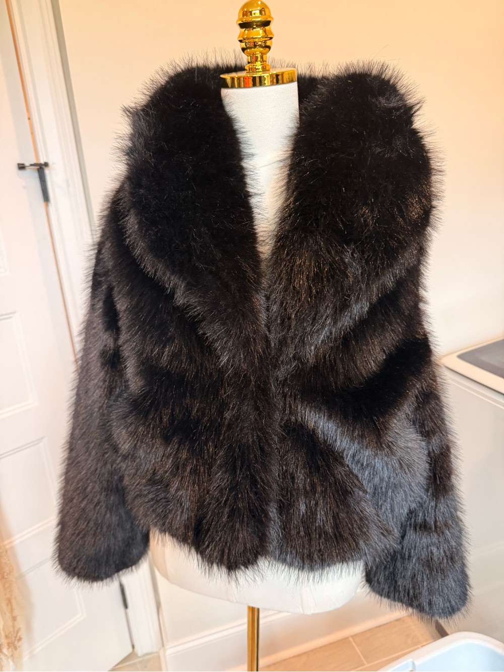 Jason Wu black  Faux Fur Jacket - M